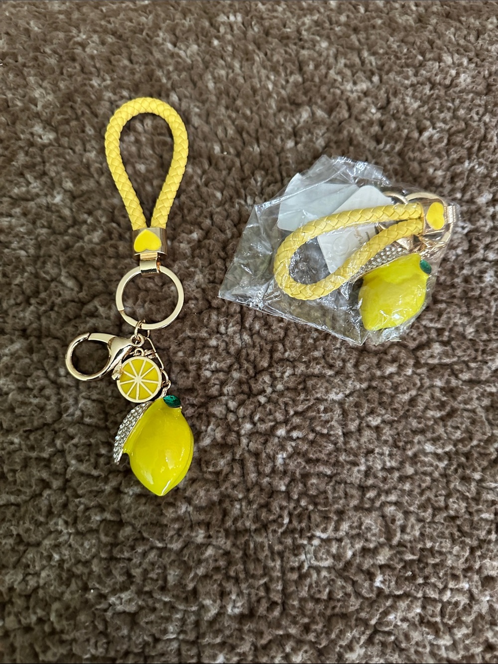 Lemon Charm Keychain Wristlet - Yellow